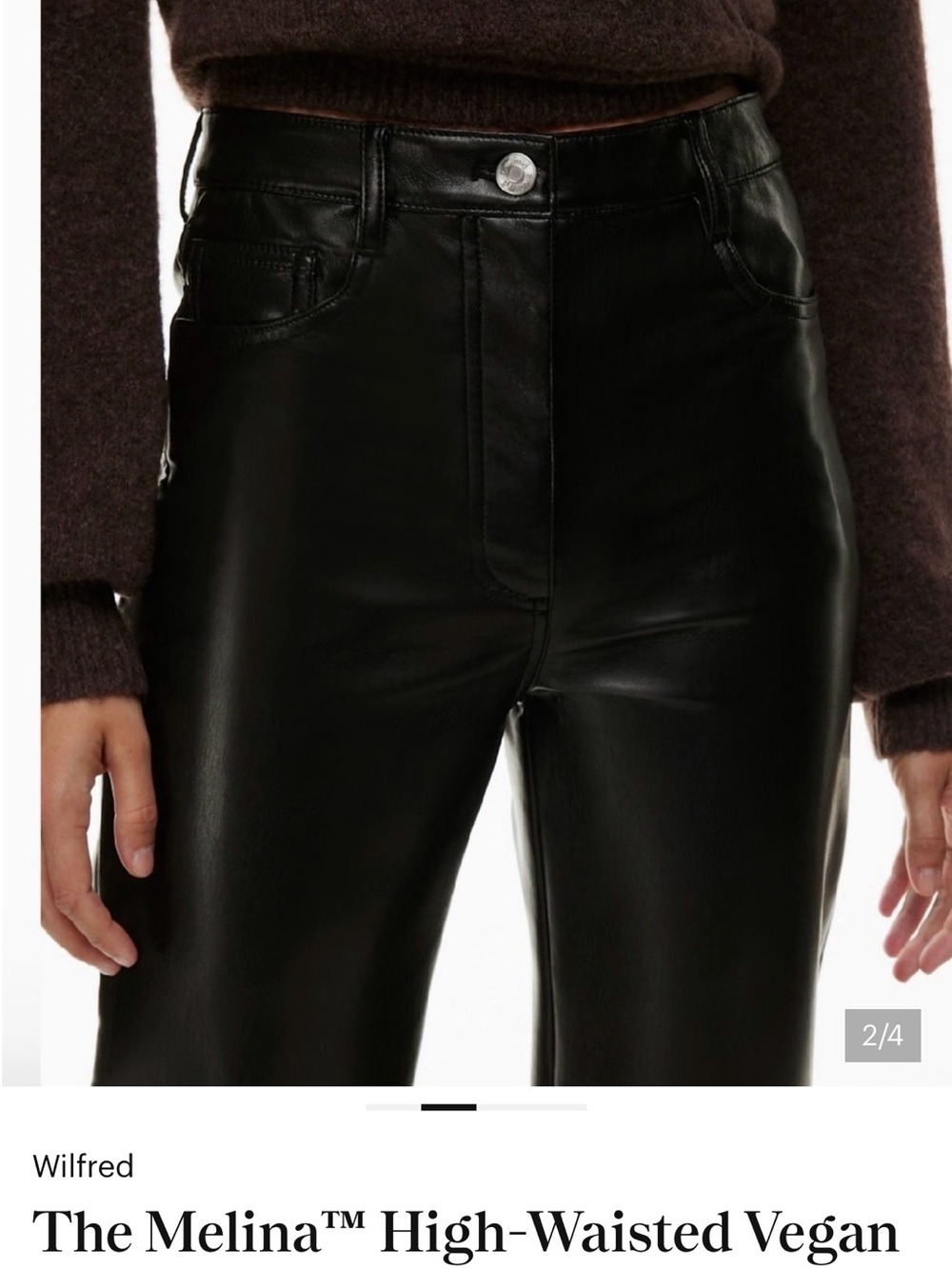 Wilfred High-Rise Vegan Leather Jeans — Black